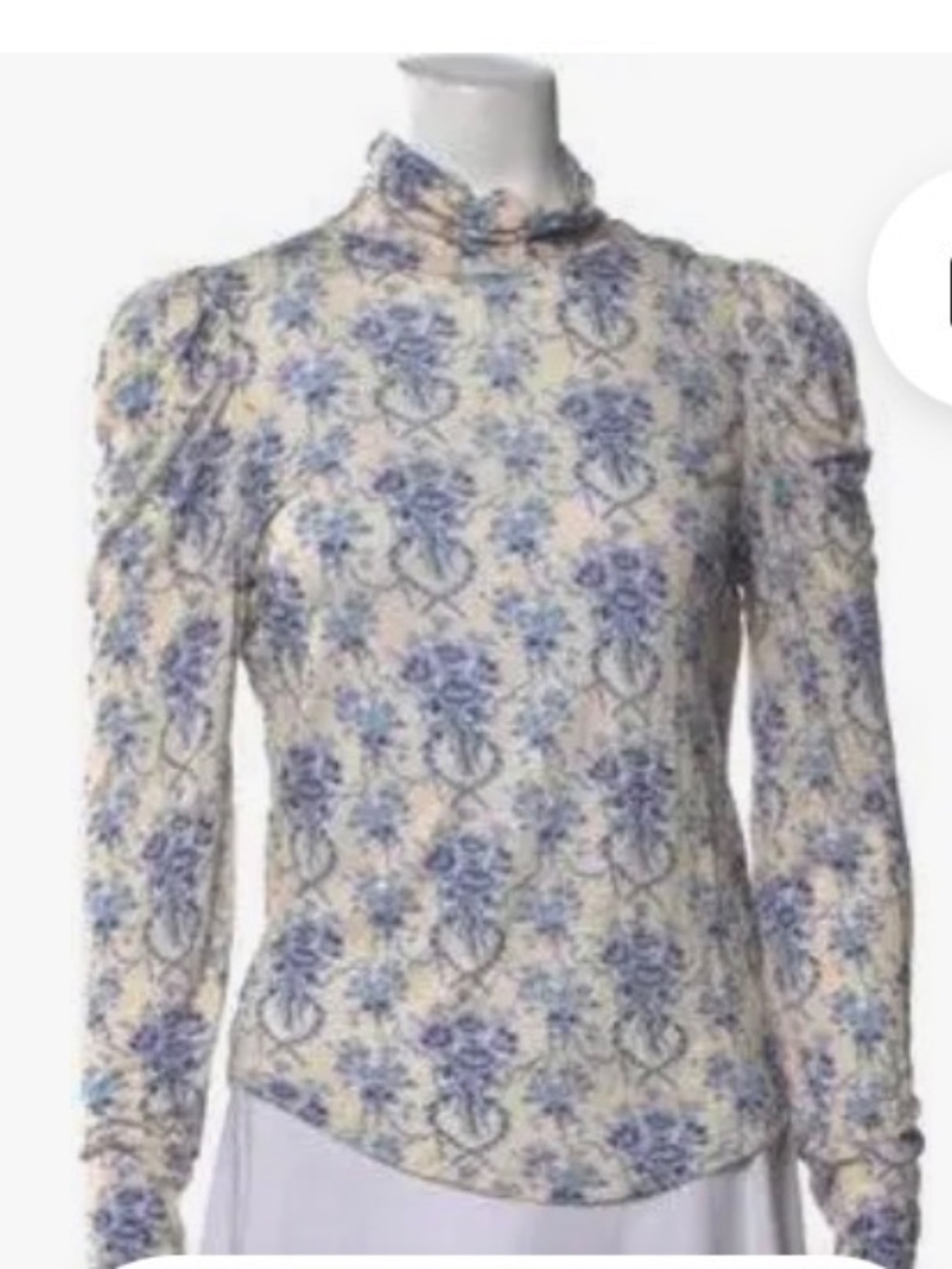 NWT LoveShackFancy Women's Vienna Turtleneck Top Size XS - Picture 3 of 5